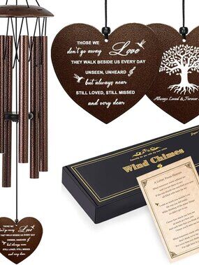 32" Heart-Shaped Memorial Wind Chimes in Memory of a Loved One